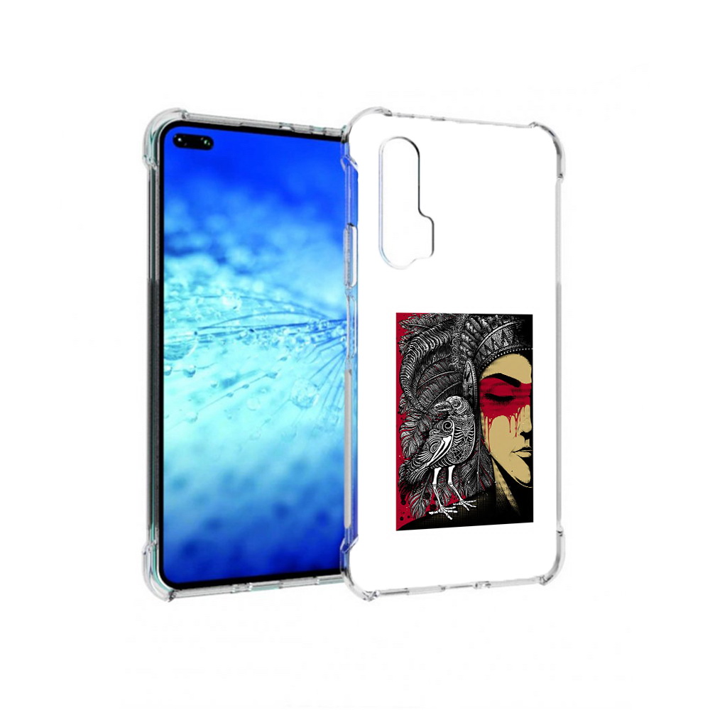 

Чехол MyPads Tocco для Huawei View 30 Pro девушка с вороном в абстракции (PT145237.17.311), Прозрачный, Tocco