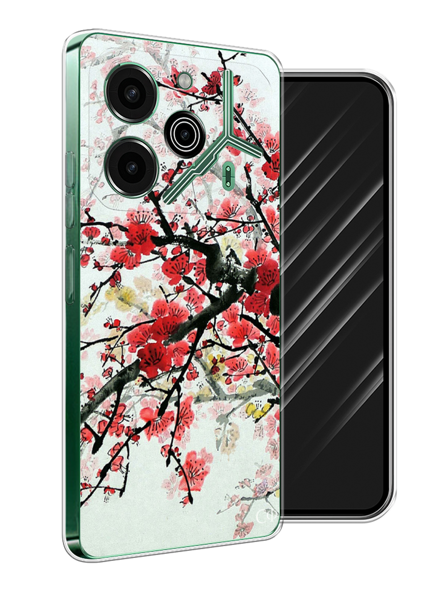 

Чехол Awog на Tecno Pova 6 Pro 5G "Сакура", Розовый;черный, 305250-1
