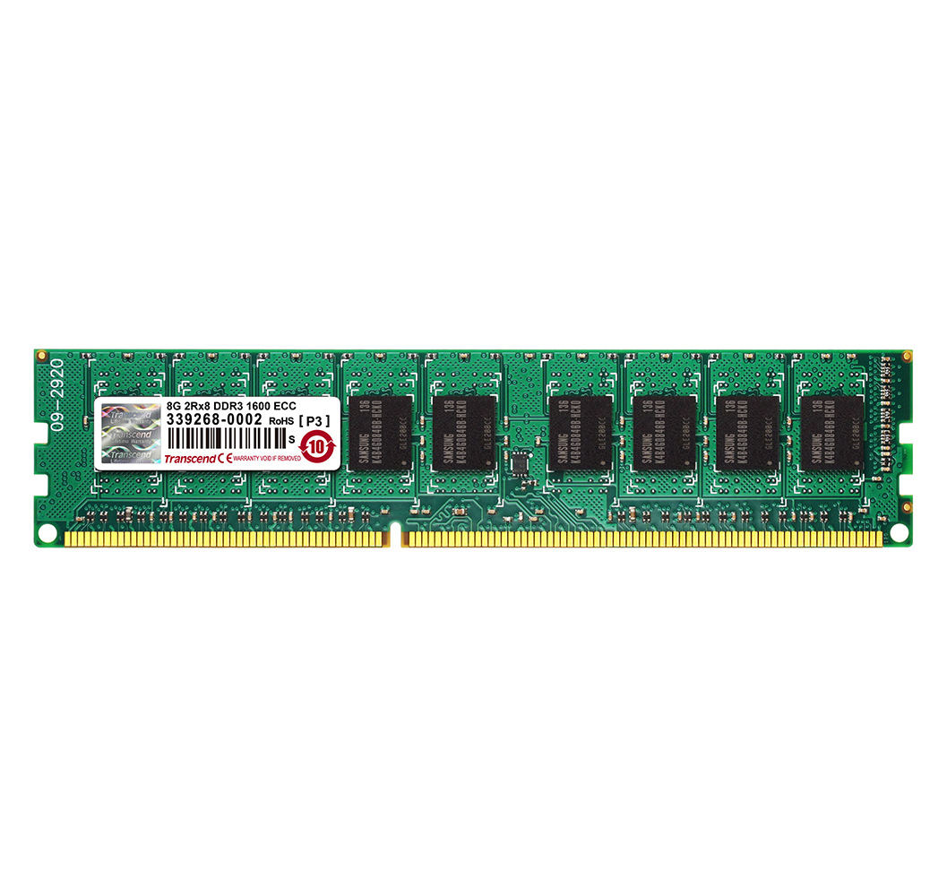 

Оперативная память Transcend 8GB PC3-12800E ECC UDIMM 2Rx8 1.5V [TS1GLK72V6H]