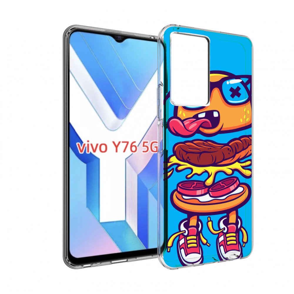 

Чехол MyPads Бургер с очками для Vivo Y76 5G, Прозрачный, Tocco