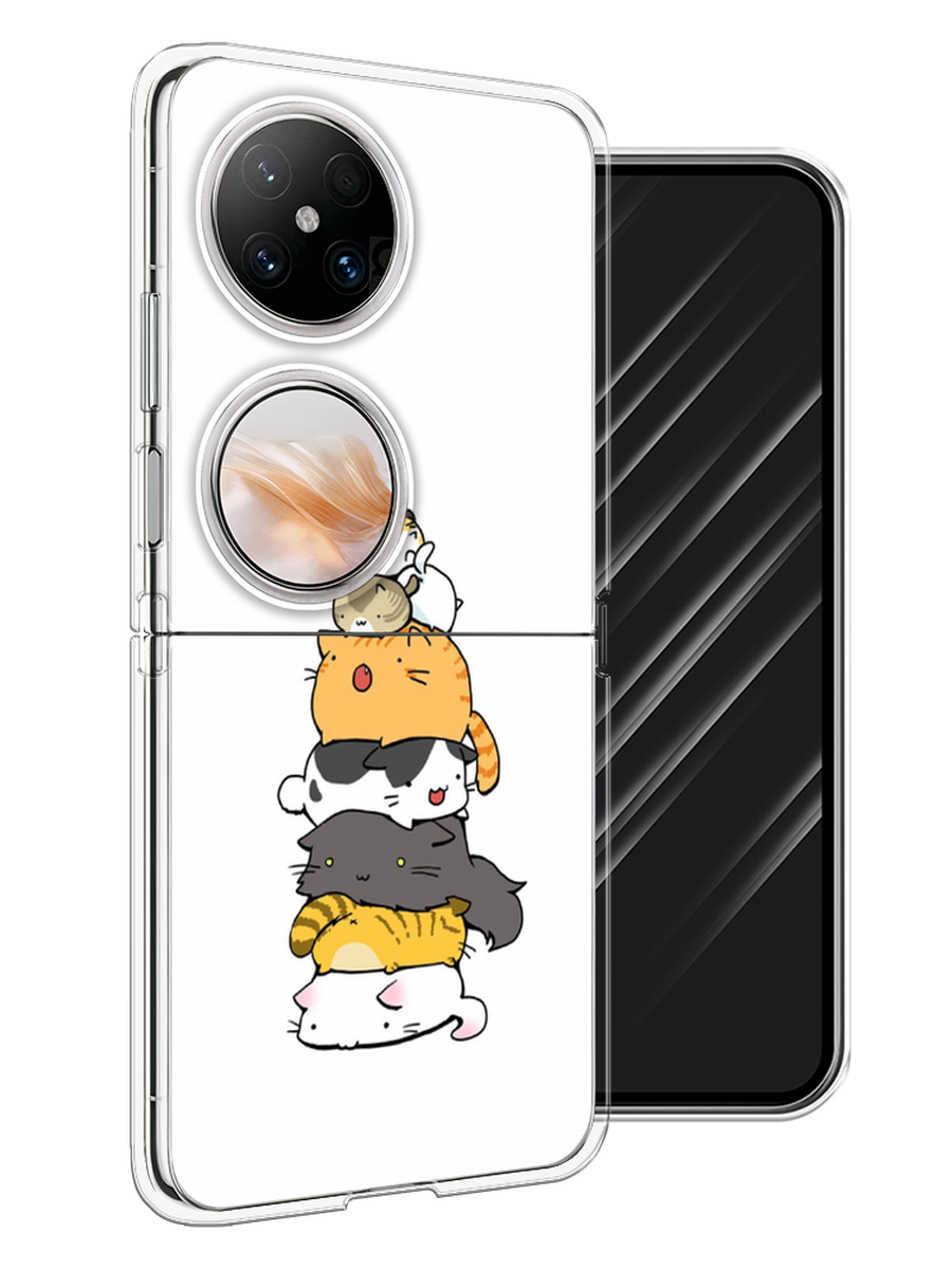 

Чехол Awog на Huawei Pocket 2 "Бутерброд из котиков", Коричневый;белый;серый, 6123850-1