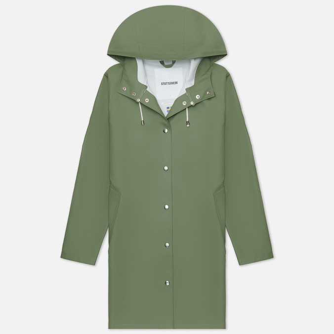 Женская куртка дождевик Stutterheim Mosebacke зелёный, Размер XS