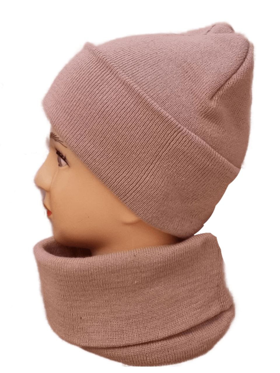 Комплект (снуд+шапка) унисекс SHSN15-50 пудрово-розовый, one size