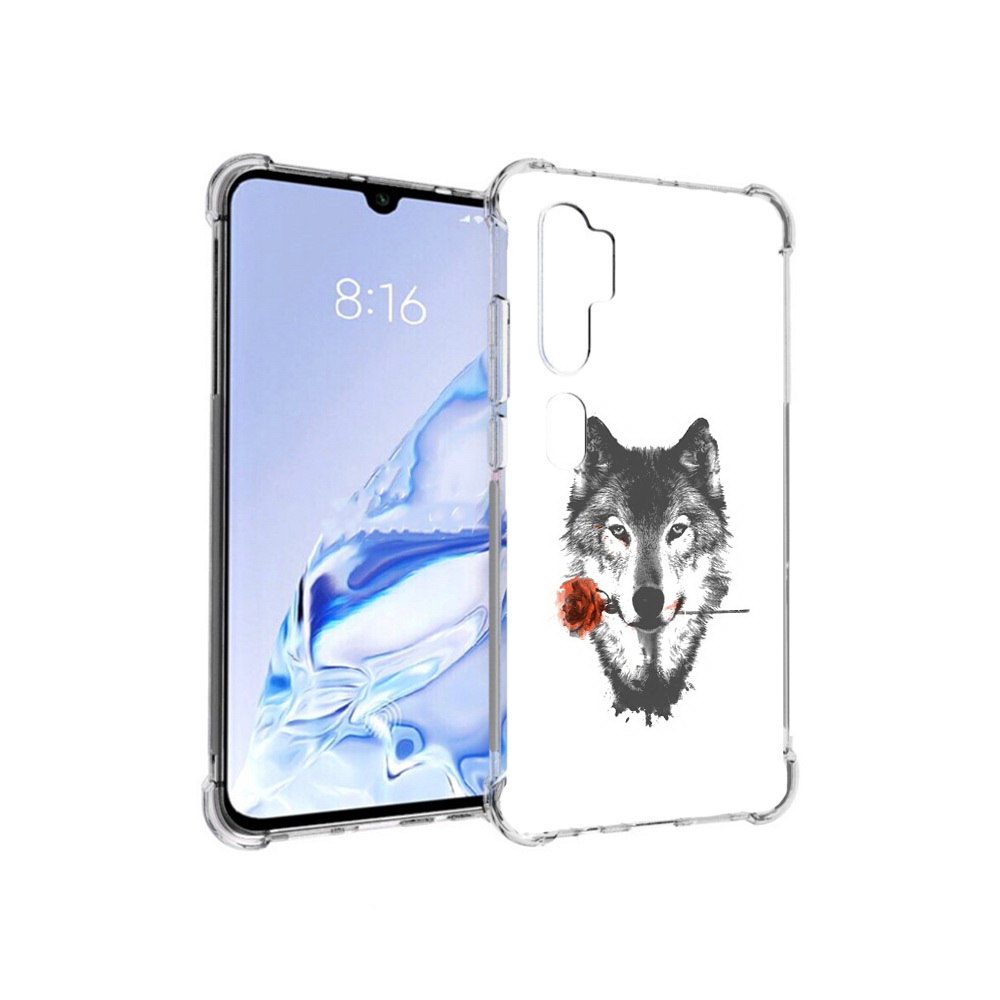 

Чехол MyPads Tocco для Xiaomi Mi Note 10 Pro волк с розой (PT140314.290.270), Прозрачный, Tocco