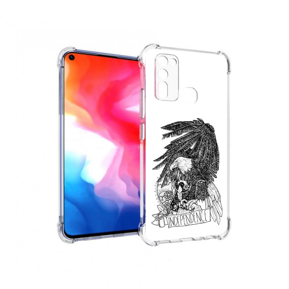 

Чехол MyPads Tocco для Vivo Y50 черно белый сокол (PT226982.418.688), Прозрачный, Tocco
