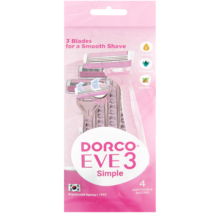 Станок женский одноразовый DORCO ЕVE 6 лезвий 3+ 1 шт