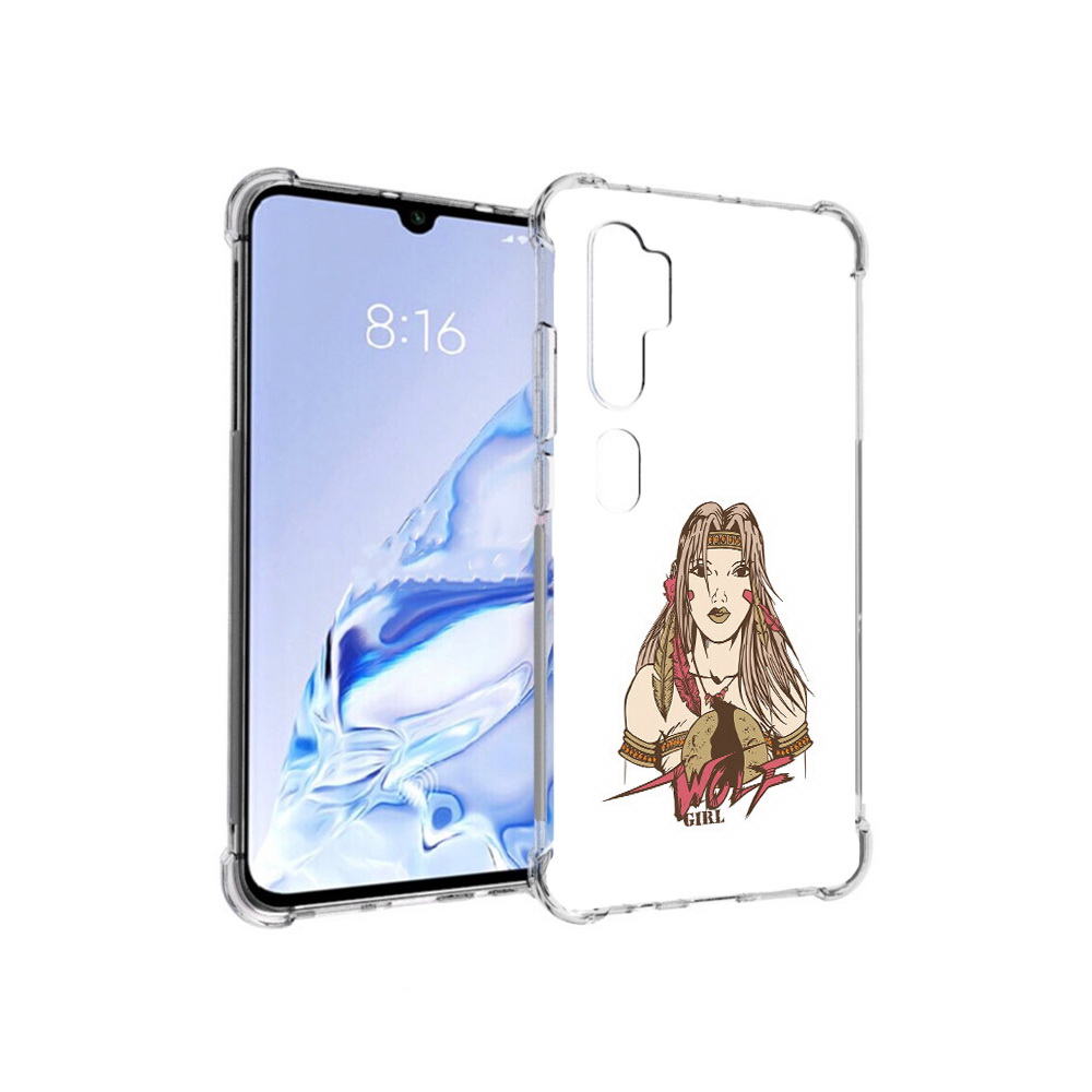 

Чехол MyPads Tocco для Xiaomi Mi Note 10 Pro девушка волк (PT140314.290.306), Прозрачный, Tocco