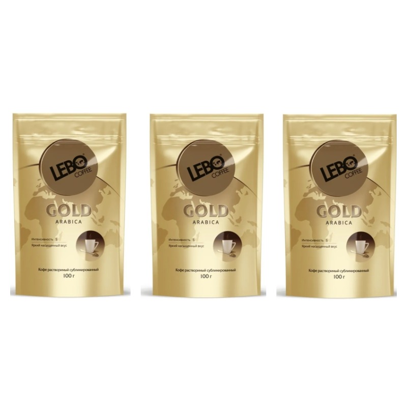 

Кофе растворимый Lebo Gold, 100 г х 3 шт, Gold 100 гр