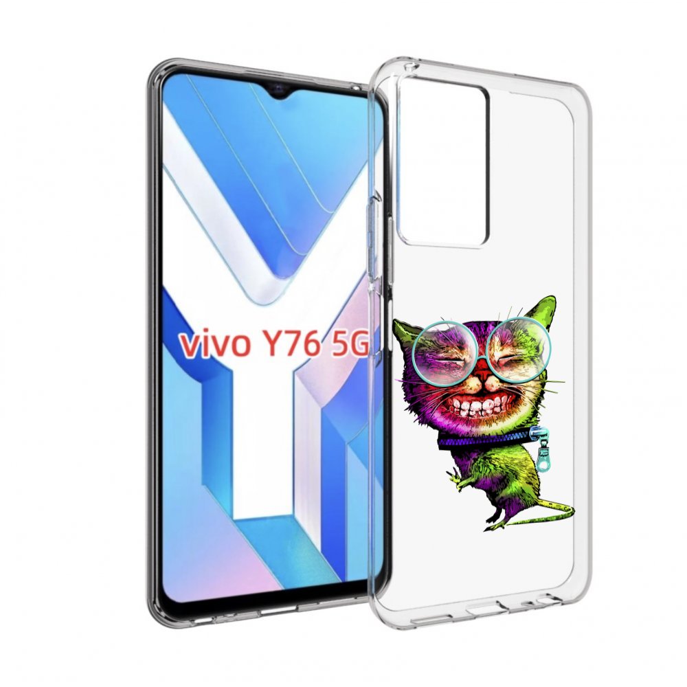 

Чехол MyPads Веселый кот для Vivo Y76 5G, Прозрачный, Tocco