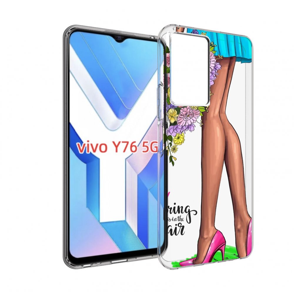 

Чехол MyPads Весна-в-воздухе женский для Vivo Y76 5G, Прозрачный, Tocco