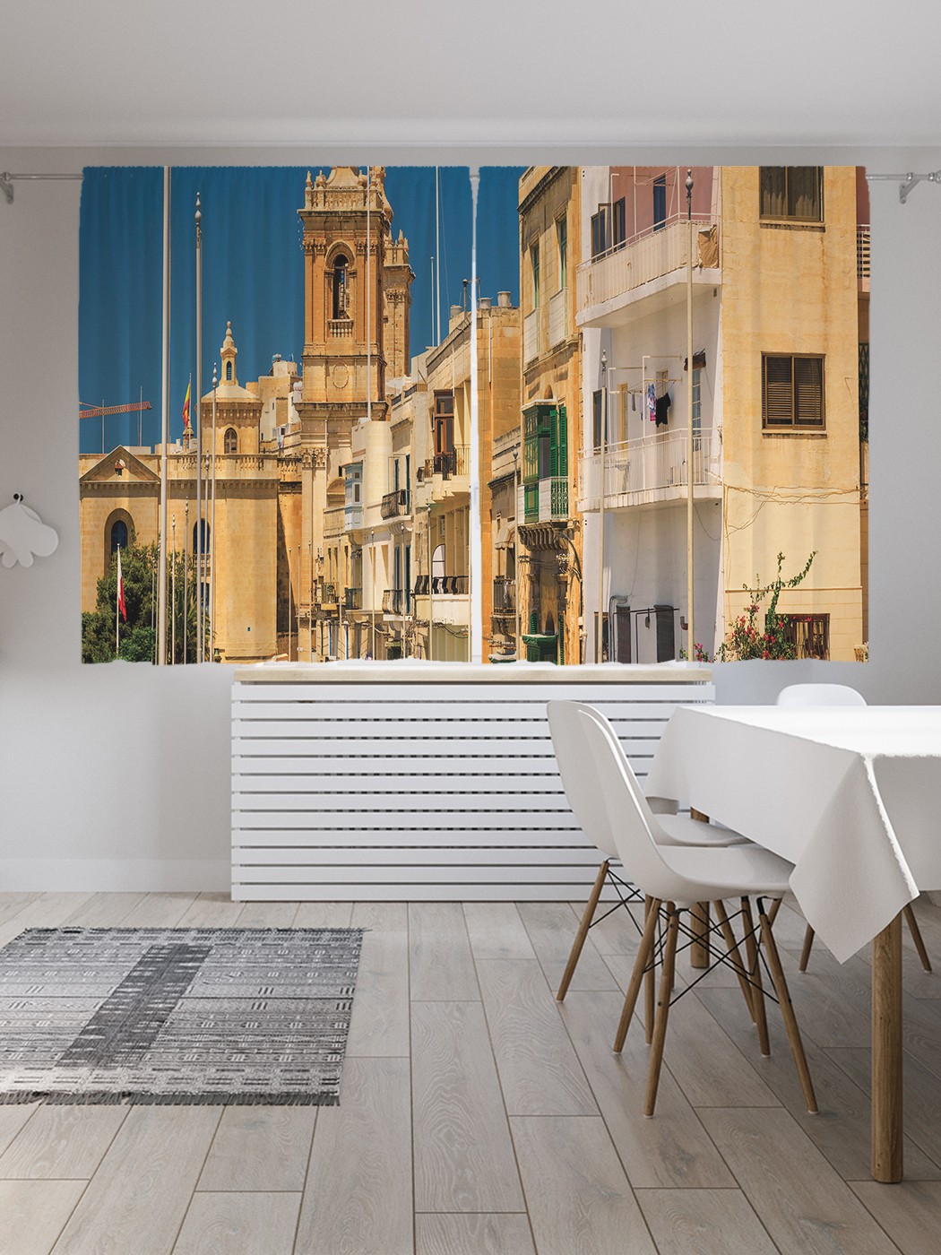 фото Шторы joyarty с фотопечатью "современный город" из сатена, 290х180 см