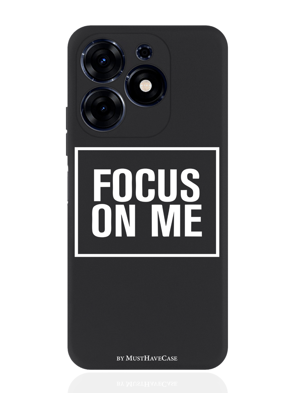 

Чехол для смартфона Tecno Spark Go 2024 черный силиконовый Focus on me, Черный;белый