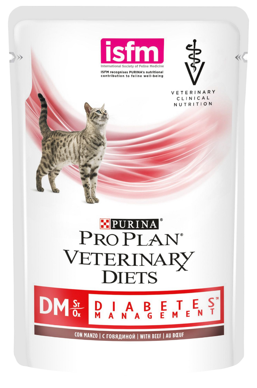 Влажный корм для кошек Purina Veterinary Diets DM говядина, 10 шт по 85 г