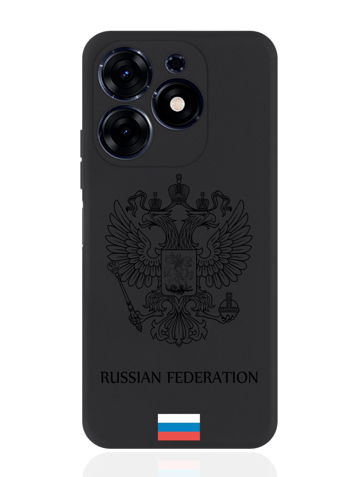 

Чехол для смартфона Tecno Spark Go 2024 черный силиконовый Черный лаковый Герб Россия