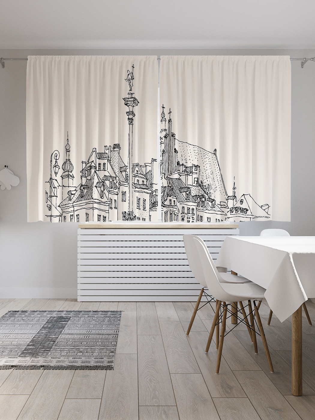 

Шторы JoyArty с фотопечатью "Открытка с видом Варшавы" из сатена, 290х180 см, Открытка с видом Варшавы