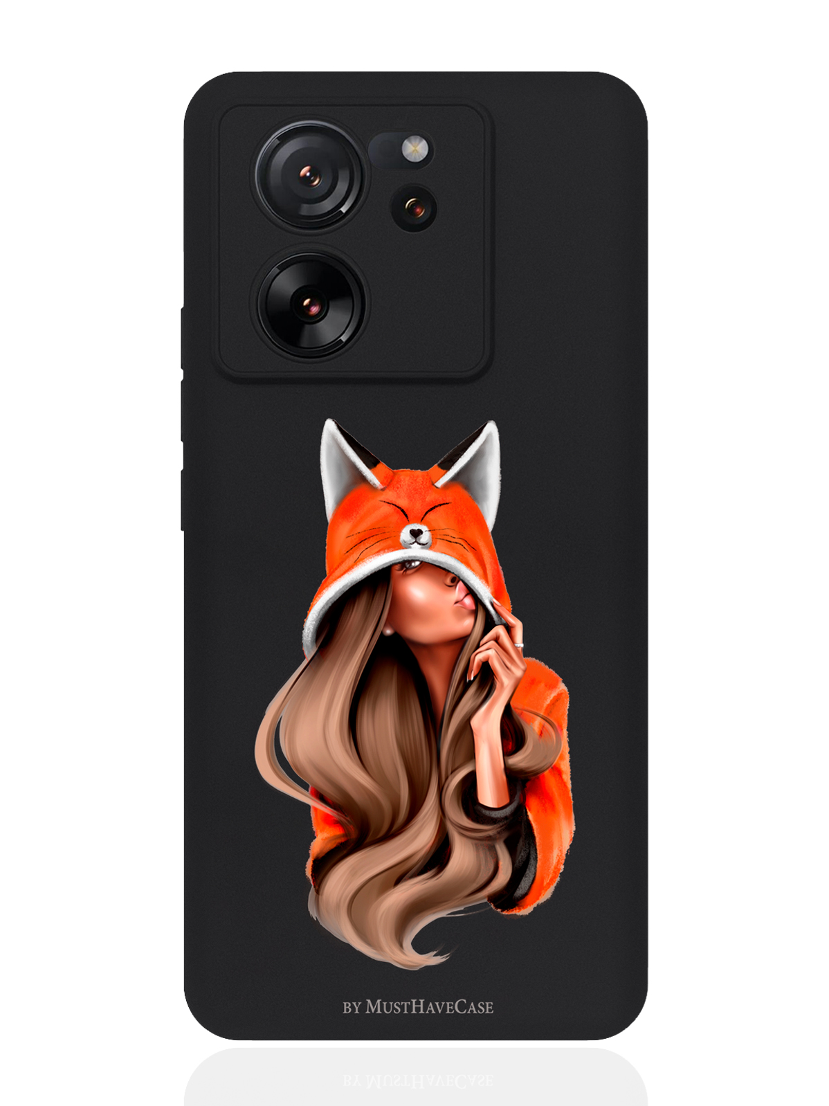 

Чехол для смартфона Xiaomi 13T черный силиконовый Foxy Girl, Оранжевый;черный, Xiaomi
