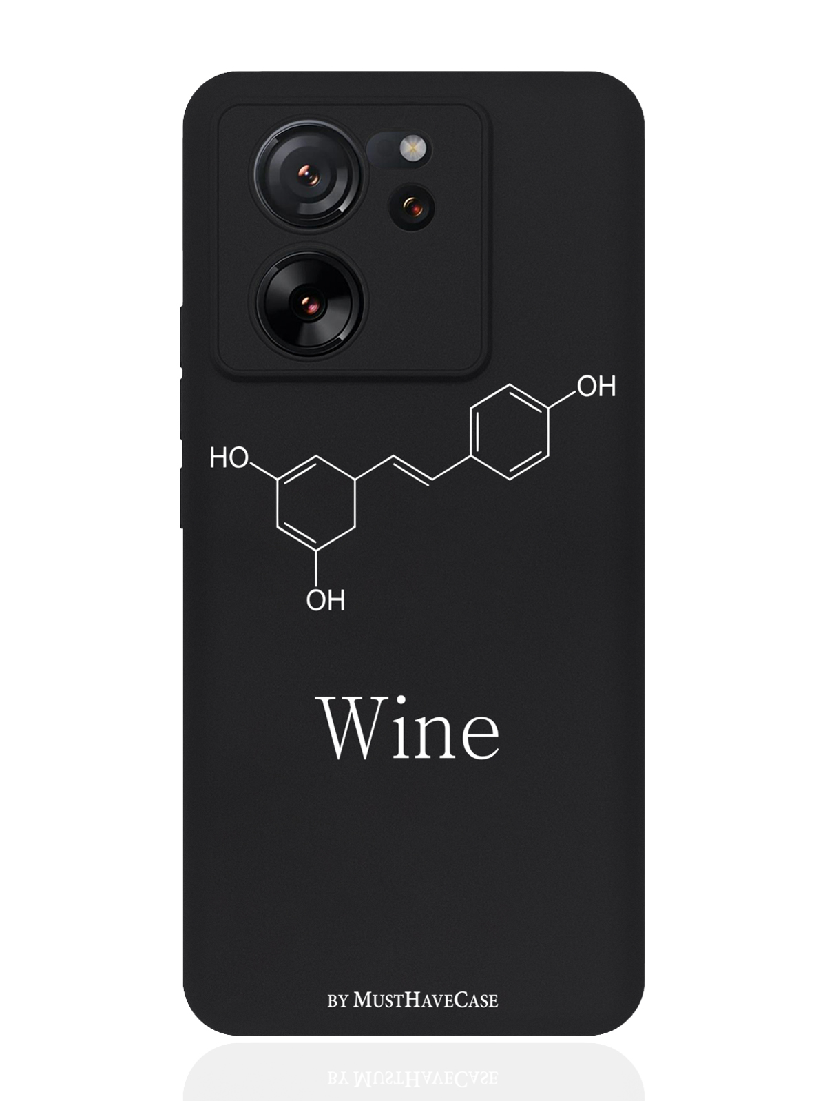 

Чехол для смартфона Xiaomi 13T черный силиконовый Молекула вина, Черный;белый, Xiaomi