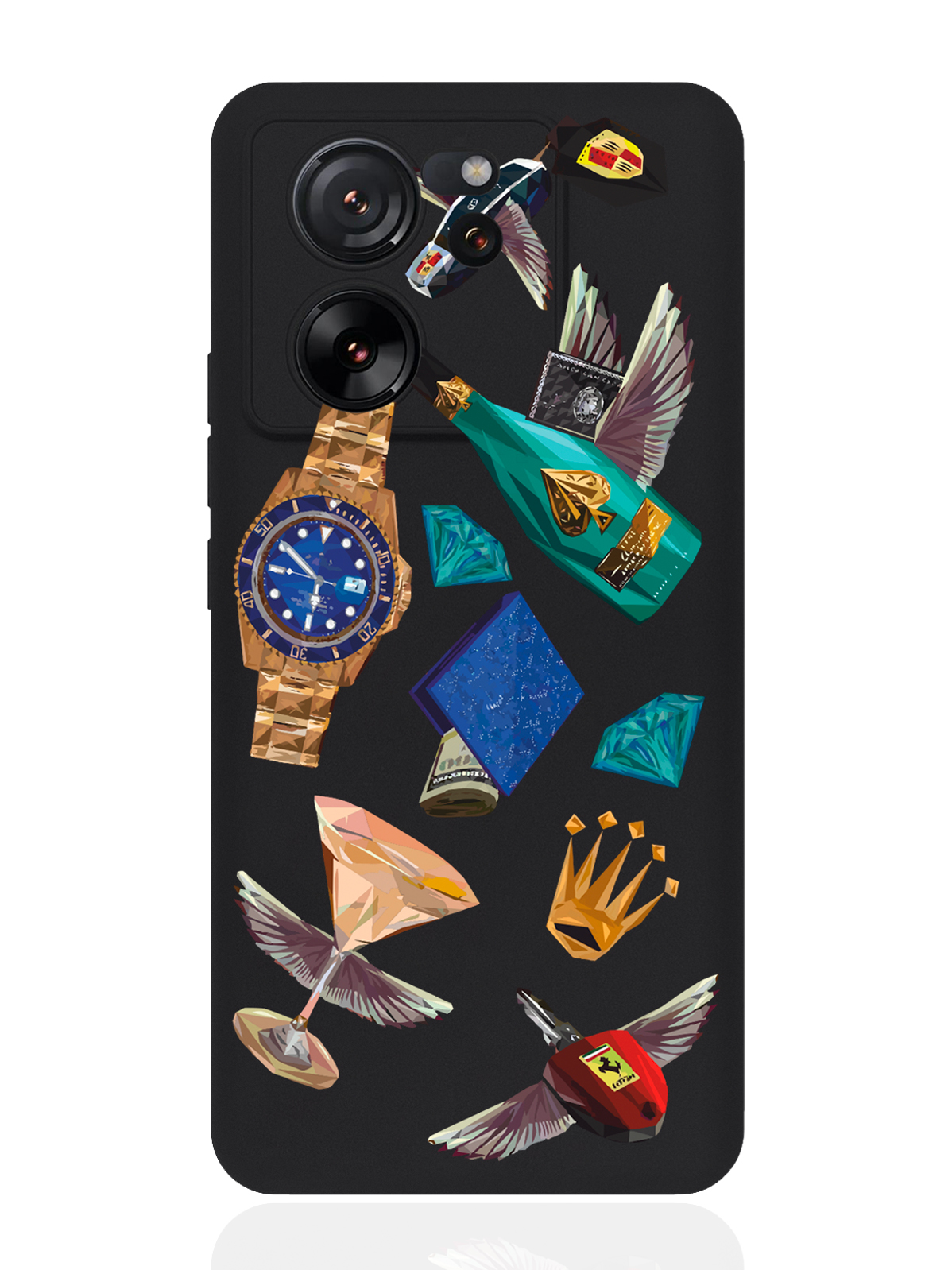 

Чехол для смартфона Xiaomi 13T черный силиконовый Luxury lifestyle, Разноцветный, Xiaomi