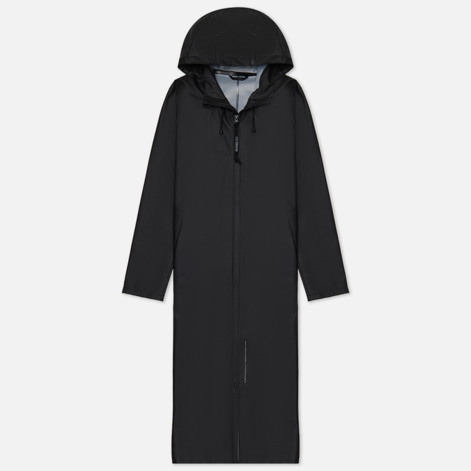 Женская куртка дождевик Stutterheim Mosebacke Long Zip Lightweight чёрный, Размер XS