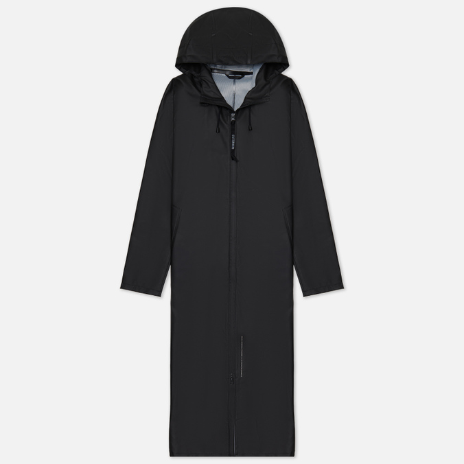 Женская куртка дождевик Stutterheim Mosebacke Long Zip Lightweight чёрный, Размер S