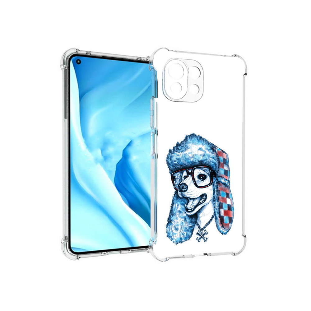 

Чехол MyPads Tocco для Xiaomi Mi 11 Lite зимний пес (PT159462.256.362), Прозрачный, Tocco