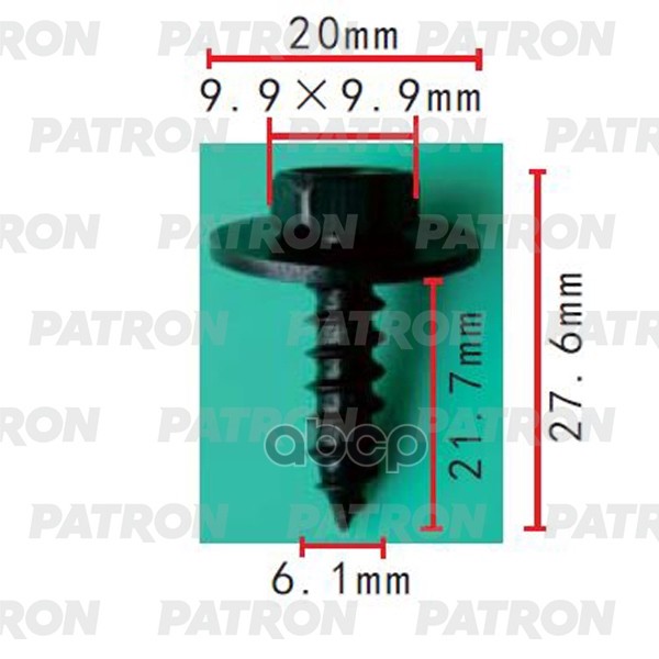 фото Саморез применяемость: саморез 6.1x27.6 универсальный patron арт. p37-2149