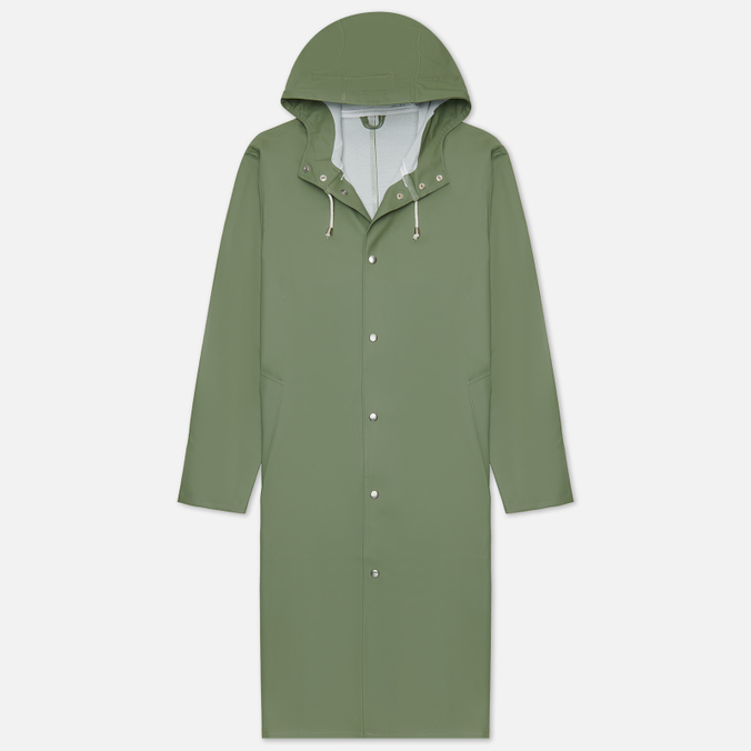 Мужская куртка дождевик Stutterheim Stockholm Long зелёный, Размер XL