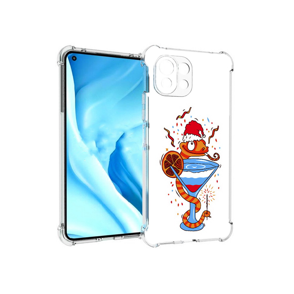 

Чехол MyPads Tocco для Xiaomi Mi 11 Lite змейка (PT159462.256.364), Прозрачный, Tocco