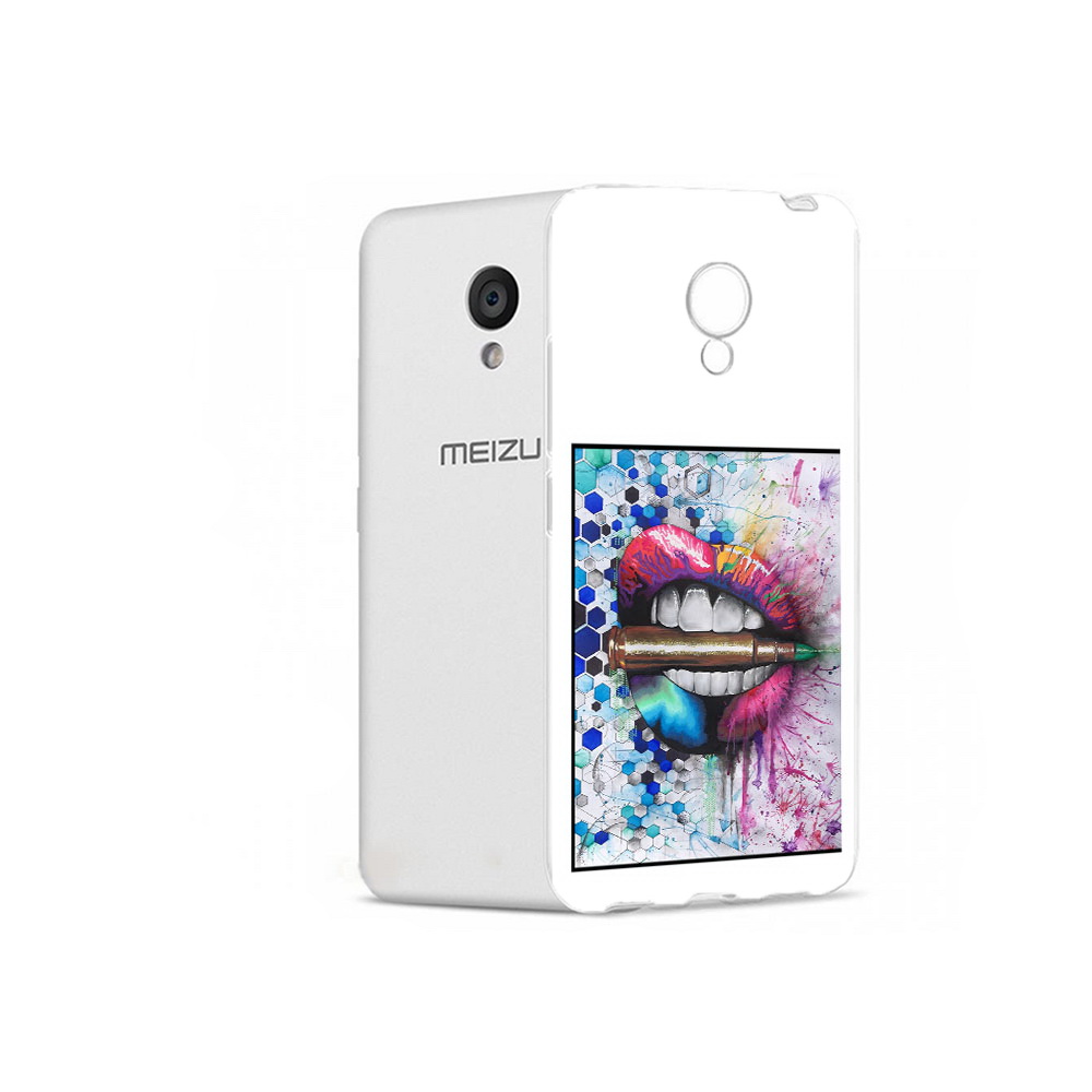 

Чехол MyPads Tocco для Meizu M5 разноцветные губы с пулей (PT62224.82.571), Прозрачный, Tocco