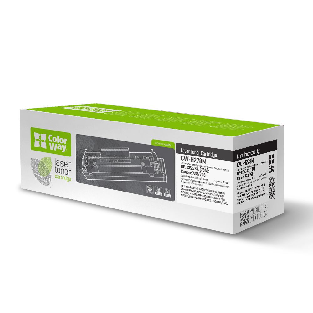 

Картридж Colorway HP CE278A/Canon 728/726 MF4410/4430 Univ., Черный, HP (CE278A/Canon 728/726) MF4410/4430 Univ.