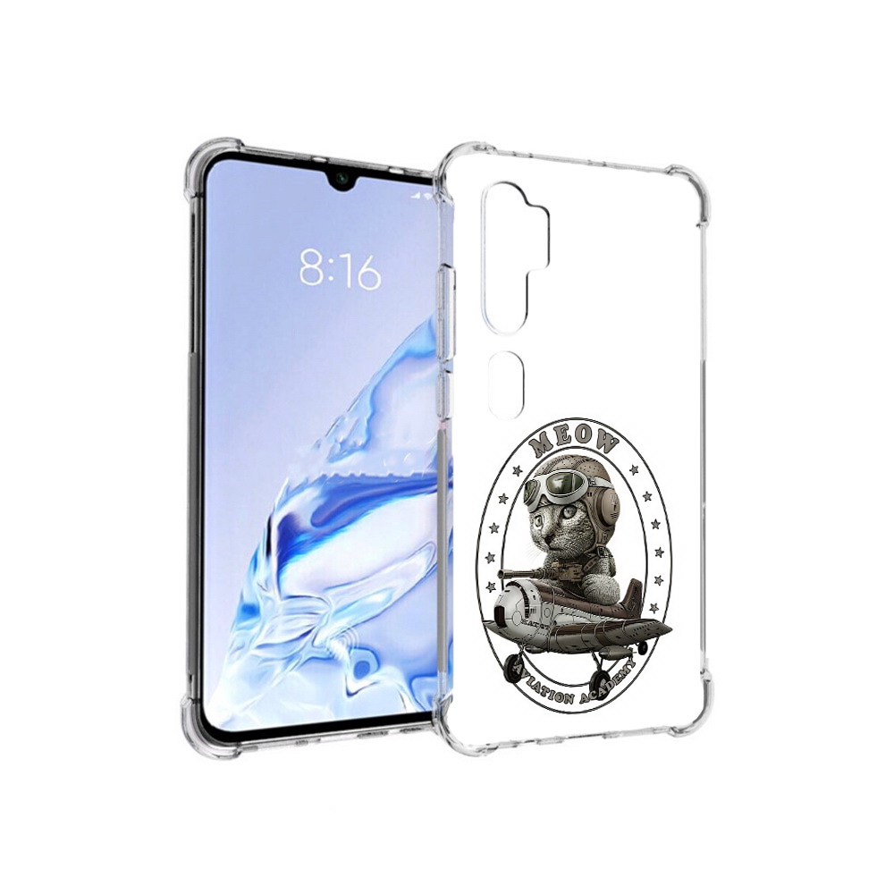 

Чехол MyPads Tocco для Xiaomi Mi Note 10 Pro кот в самолете (PT140314.290.395), Прозрачный, Tocco