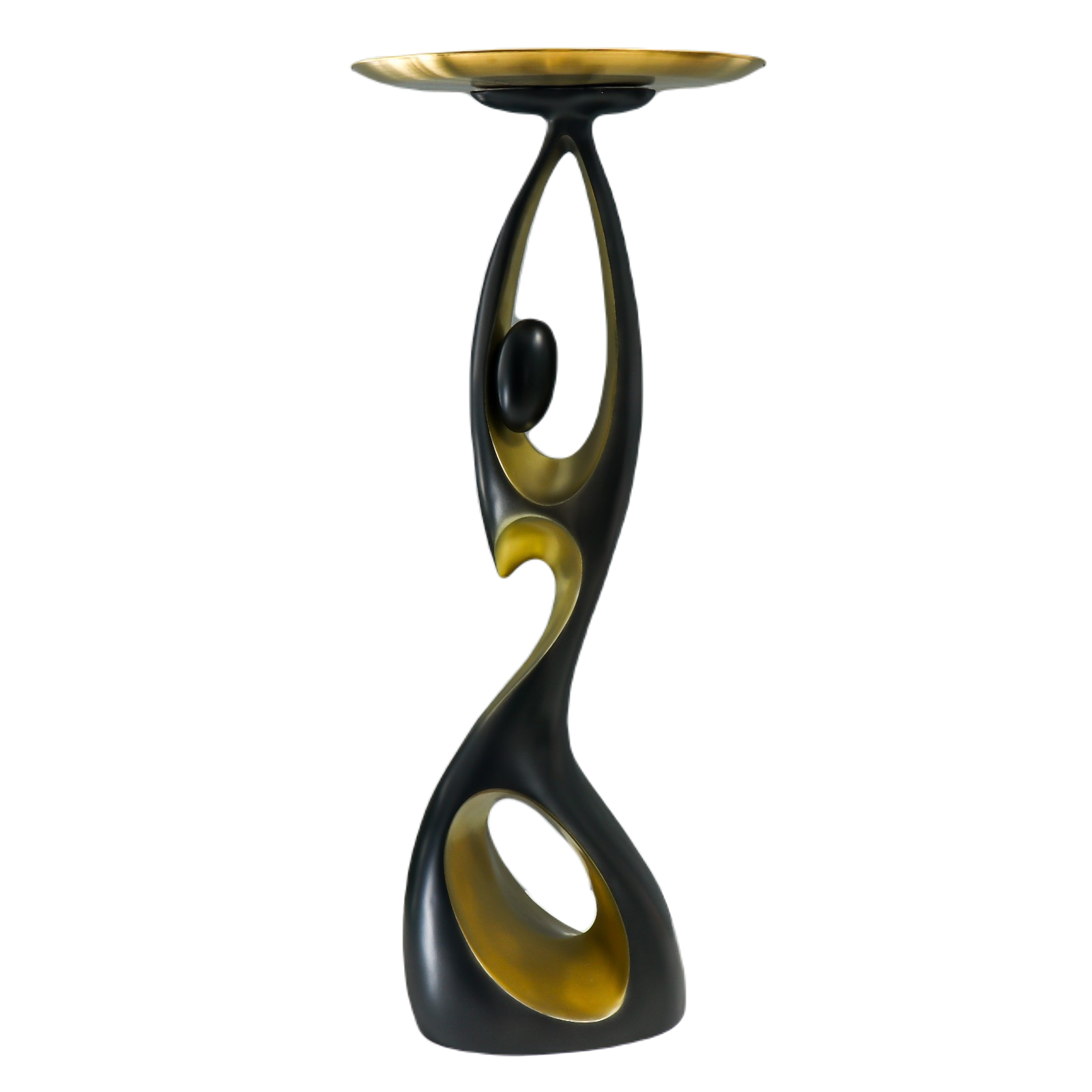 Сувенир полистоун подставка Абстракция. Изгибы черная с золотом d30 см 70х23х21 см