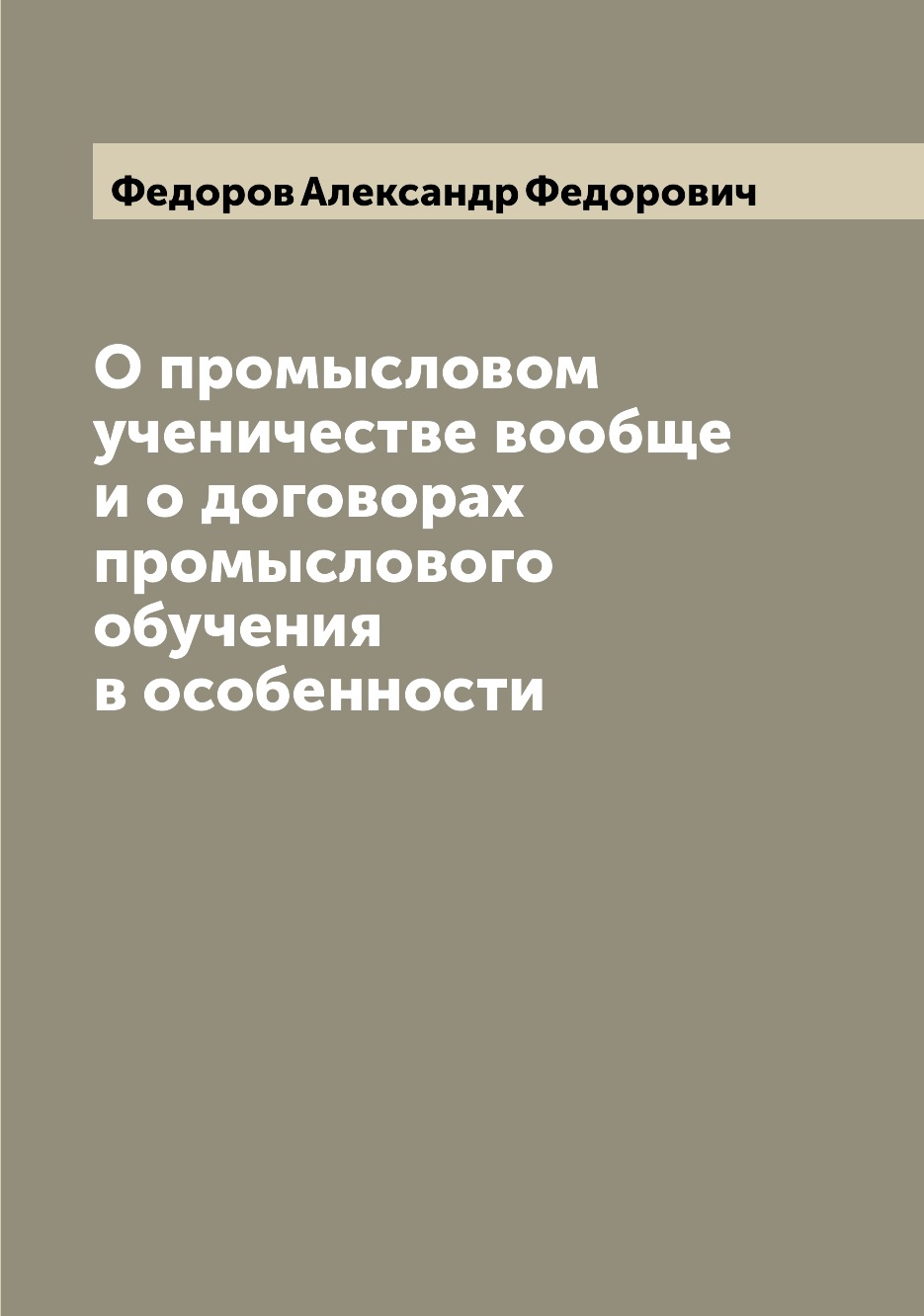

Книга О промысловом ученичестве вообще и о договорах промыслового обучения в особенности