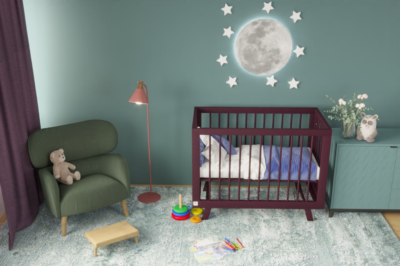 Кроватка для новорожденного Lilla Aria Italian Plum кроватка для новорожденного lilla aria night blue