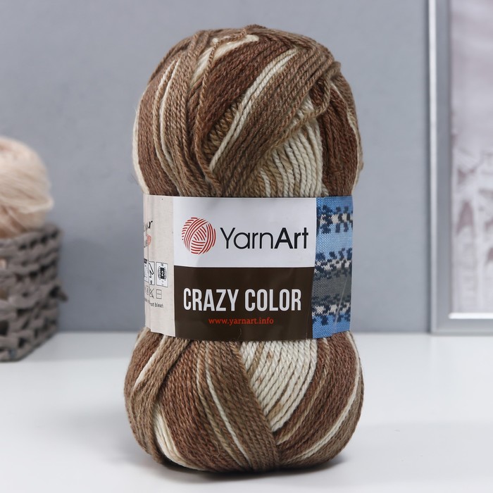 

Пряжа Crazy color 25% шерсть, 75% акрил 260м/100гр (139 принт), Разноцветный