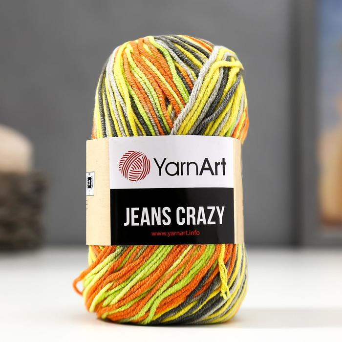 

Пряжа "Jeans crazy" 55% хлопок, 45% акрил 160м/50гр (7201 принт), Разноцветный