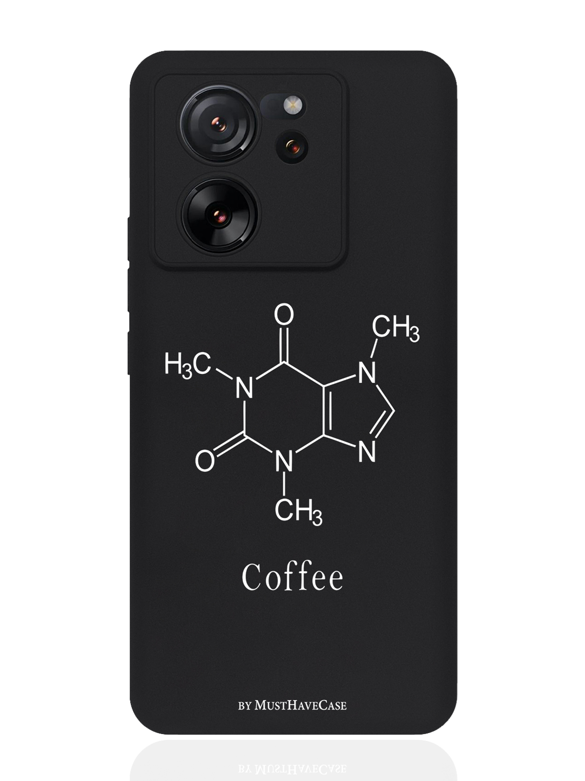 

Чехол для смартфона Xiaomi 13T черный силиконовый Молекула кофе, Черный;белый, Xiaomi