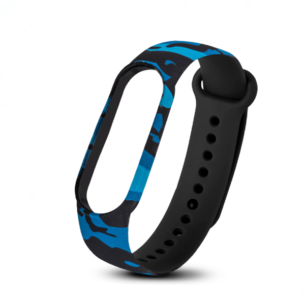 

Ремешок для Mi Band 5 silicon loop, рисунок 26, сине-черный