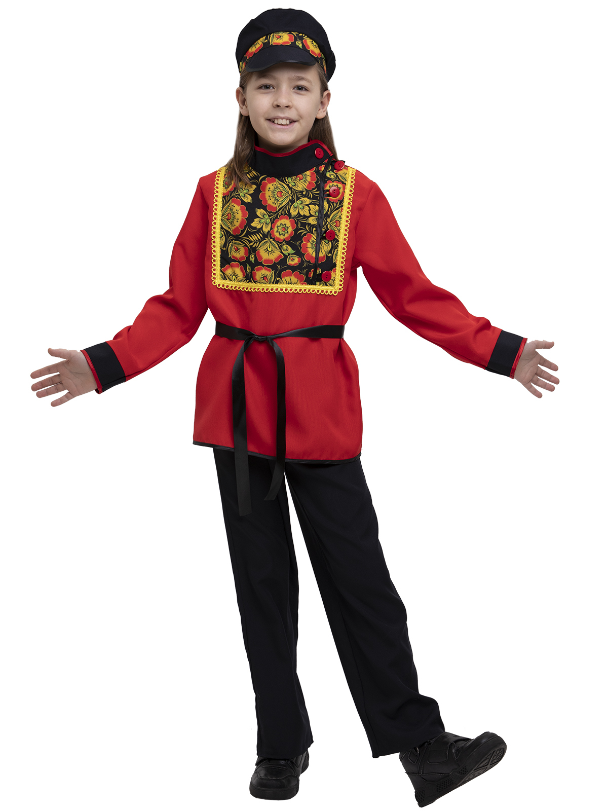 Карнавальный костюм детский Вестифика Хохлома, красный, черный, 152 101032152