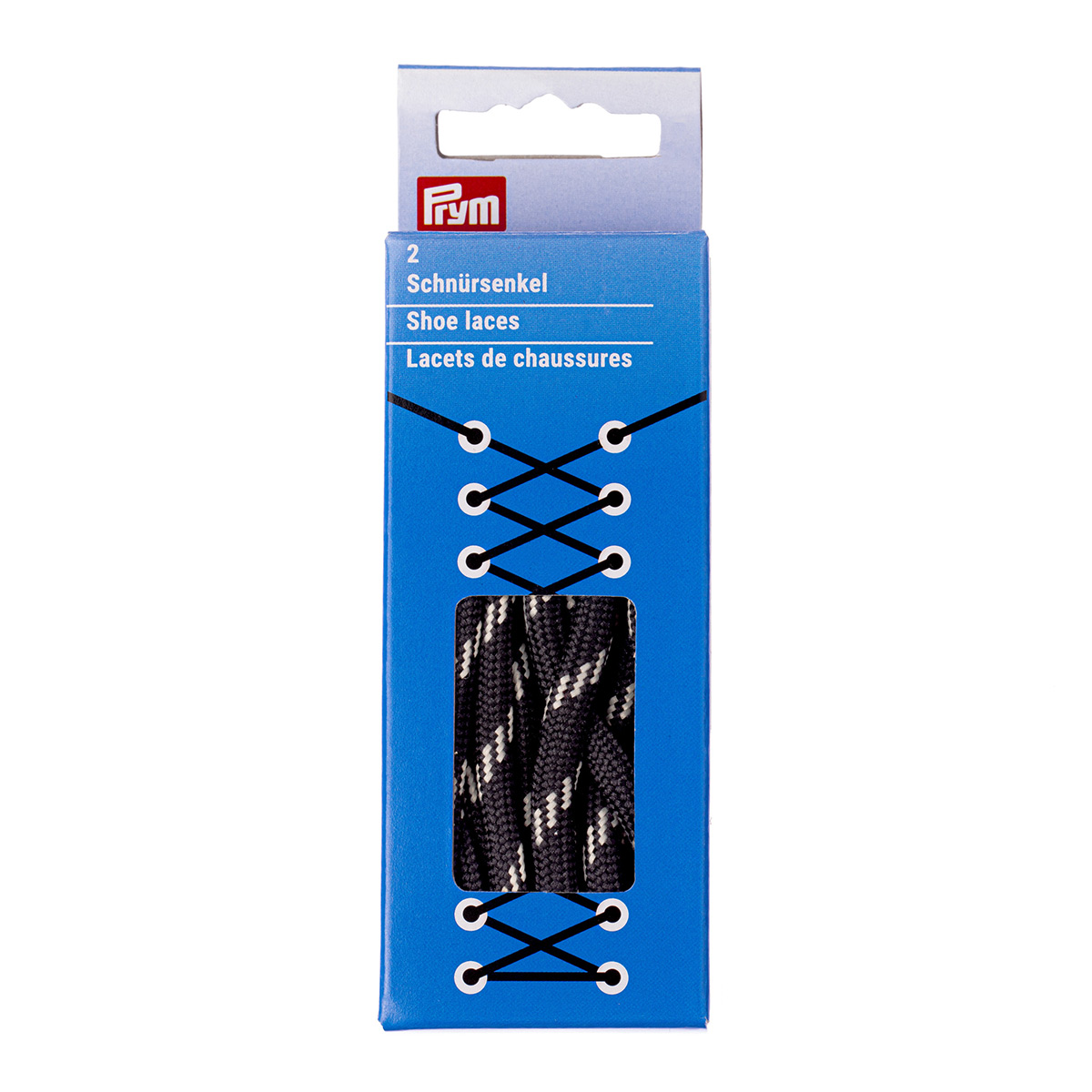 Шнурки круглые Prym Outdoor, 974945, 6 мм*150 см (чёрный, нежно-бежевый)