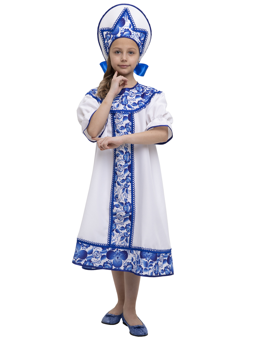 Карнавальный костюм детский Вестифика Гжель, синий, белый, 116 102028116
