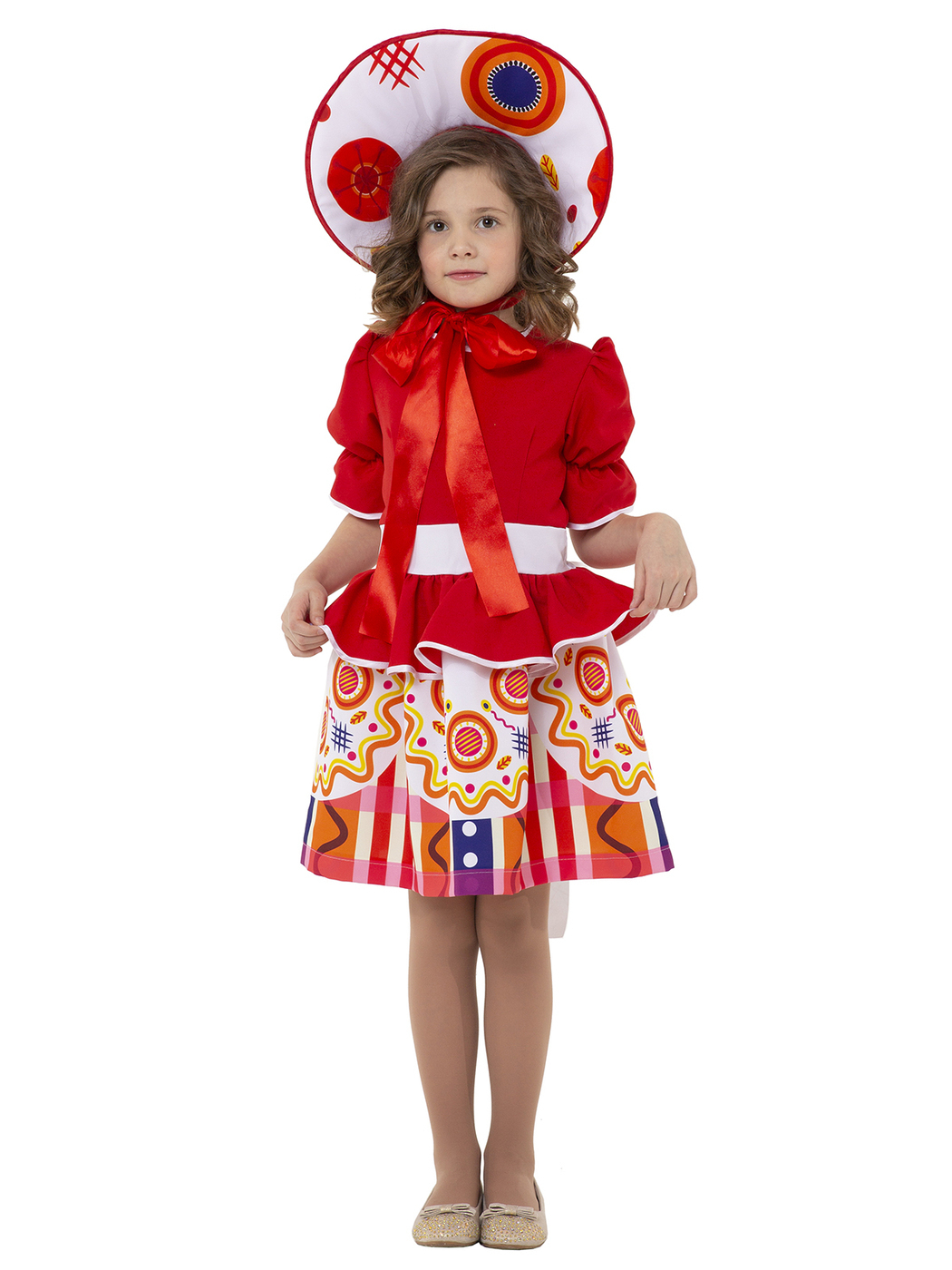 Карнавальный костюм Вестифика Дымковская игрушка, красный,  белый, 116 102063116