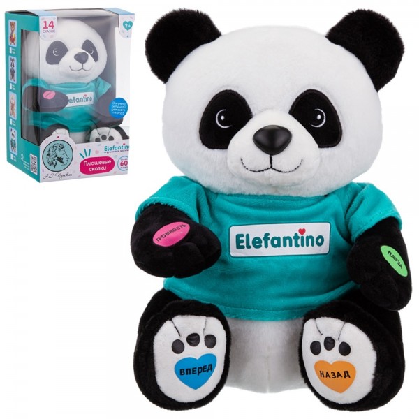 

Игрушка мягкая Elefantino Панда 14 сказок 25 см IT109510, Черный
