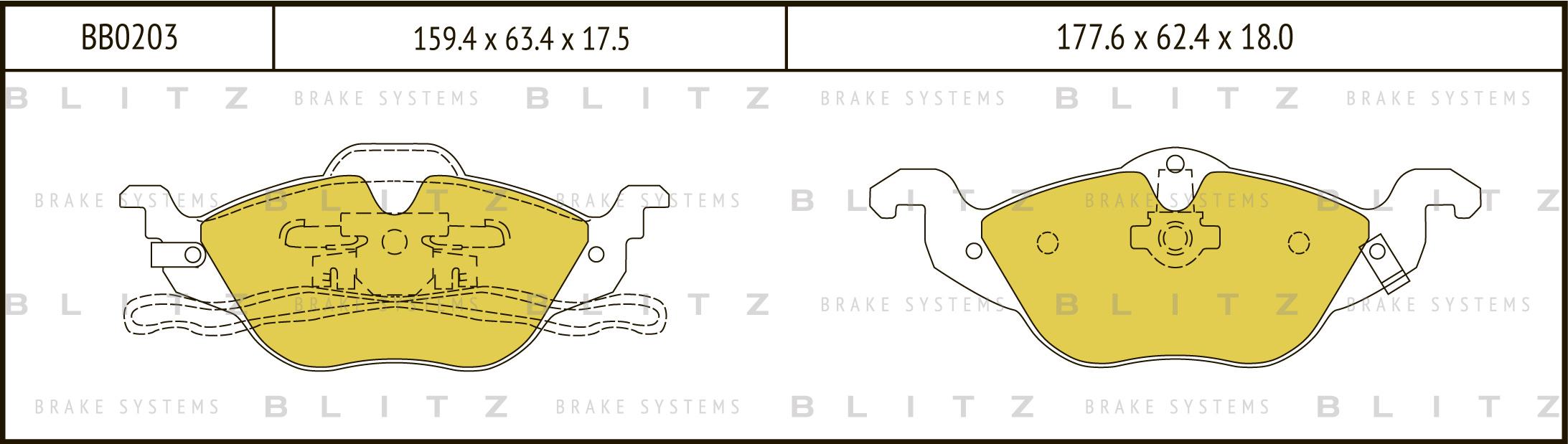 

Тормозные колодки Blitz BB0203