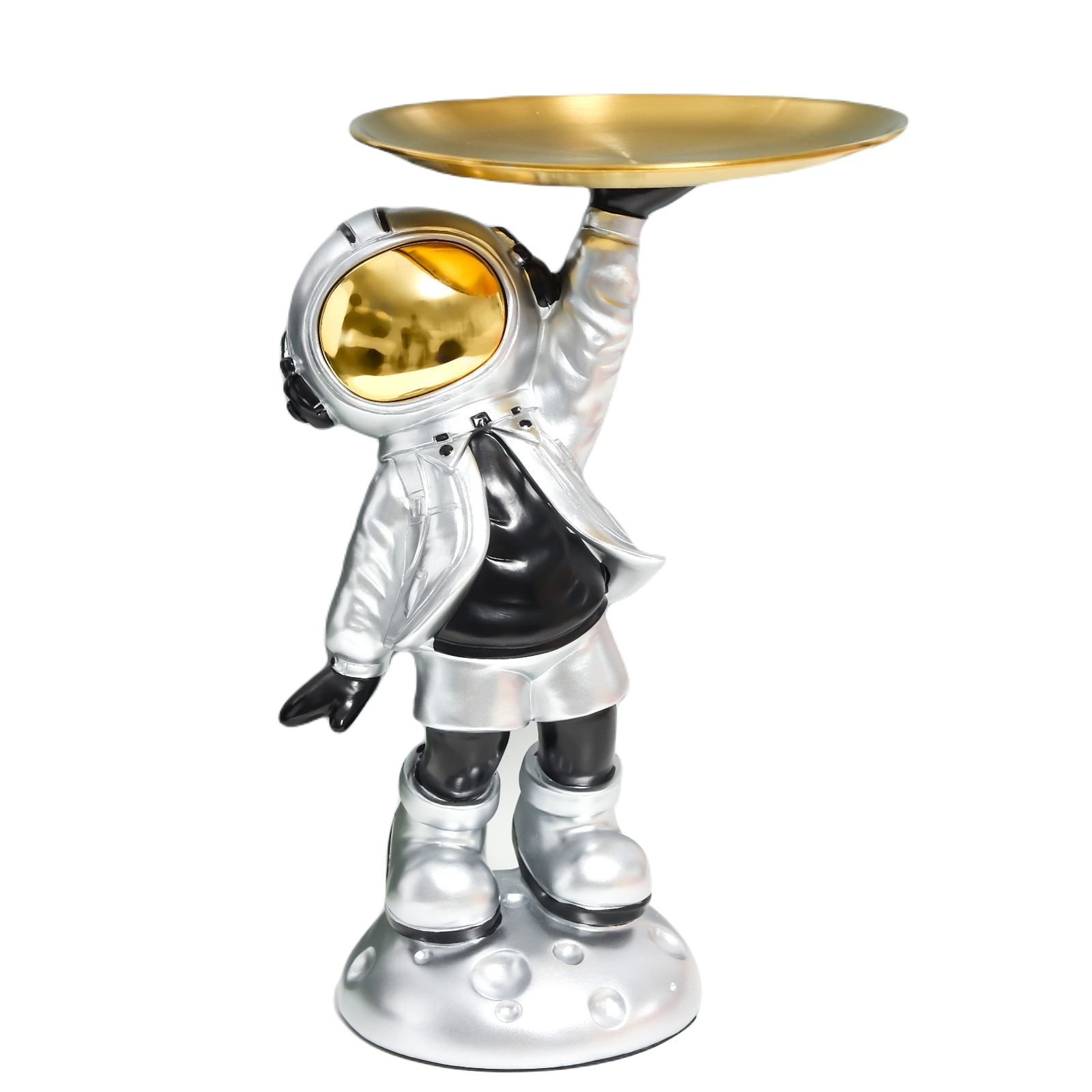 

Сувенир полистоун подставка Космонавт в серебристом 28х20х17 см