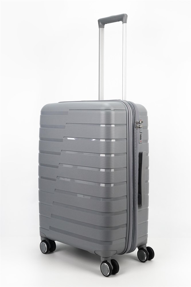 

Чемодан унисекс Sweetbags 50019 светло-серый, 66x44x28 см, 10 полос