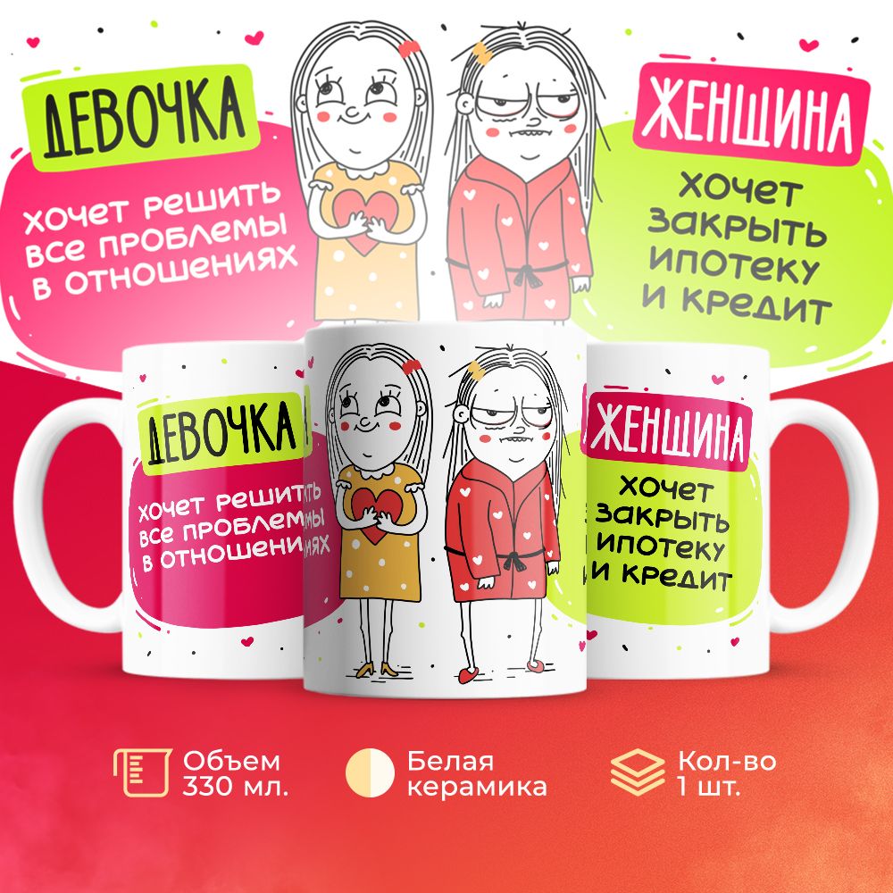 

Кружка 3Dollara Девочки VS Женщины MUG5031 330 мл