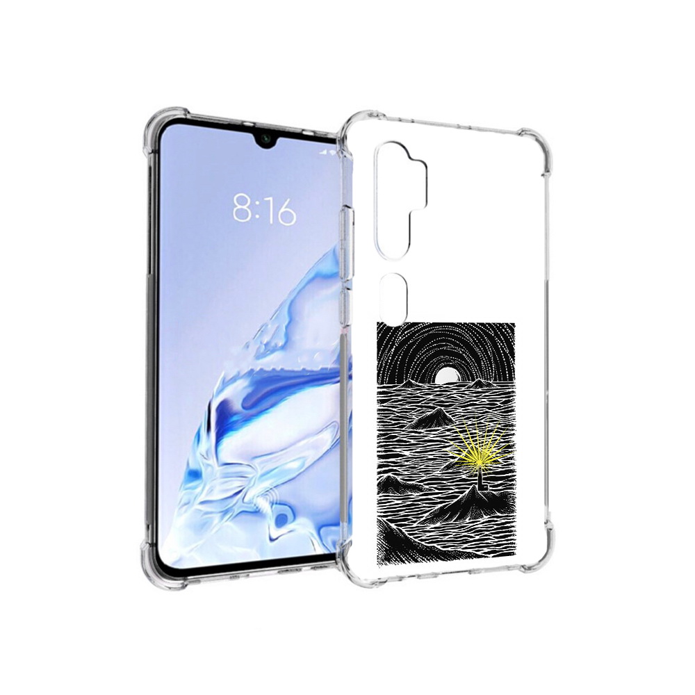 

Чехол MyPads Tocco для Xiaomi Mi Note 10 Pro маяк в черно белом море (PT140314.290.460), Прозрачный, Tocco
