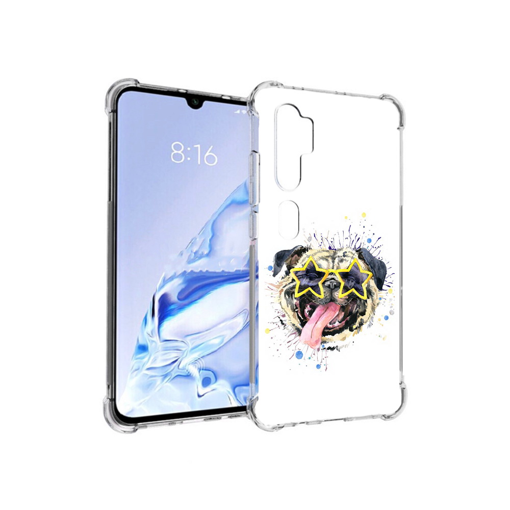 

Чехол MyPads Tocco для Xiaomi Mi Note 10 Pro мопс боксер (PT140314.290.482), Прозрачный, Tocco