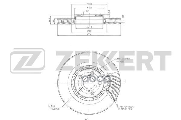 

Диск Торм. Перед. Правый Lexus Gs 350 ( l1 s19 ) 05- Zekkert bs-6247